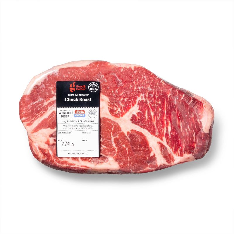 USDA Choice Angus Beef Boneless Chuck Roast - 1.59-4.10 lbs - price per lb - Good &#38; Gather&#8482;, 1 of 6