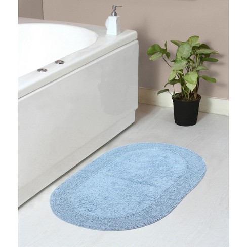 Set of 2 Waterford Collection Blue Cotton Tufted Bath Rug Set - Home Weavers