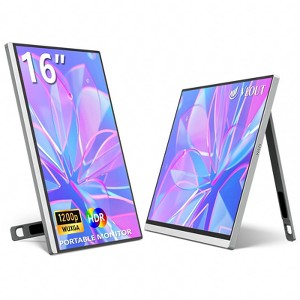 ZACHVO 16" Portable Monitor, 1920×1200P IPS Laptop Screen with USB-C, HDMI Gaming Monitor with Kickstand - 1 of 4