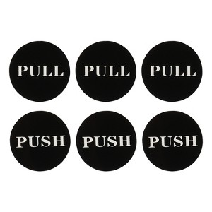 Unique Bargains Acrylic Self-Adhesive Decor Business Push Pull Door Signs 3 Pairs - 1 of 4