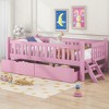 KIGFTSOD Wood Twin Size Platform Bed with Guardrail and 2 Drawers - 3 of 4