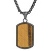 Steeltime Men's stainless steel and tiger eye dog tag pendant. Color Option: Gold, Black - 2 of 4