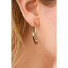 Slickblue Women's Hoop Earrings, Baguette Rhinestone Detail, Push Back Closure, Party Look, Gold, 1.5" - 3 of 4