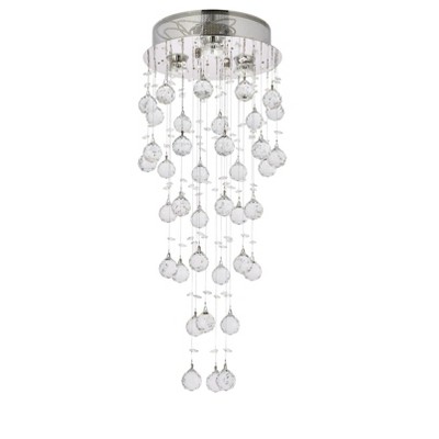 Galaxy Chrome Flush Mount with Clear Royal Cut Crystal Trim