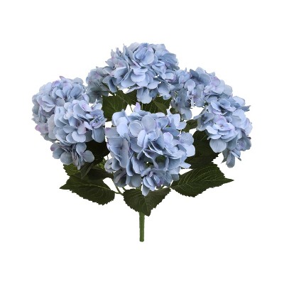 Floral Home 20" Blue Hydrangea Bush - 6-Piece