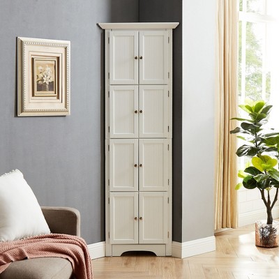 NicBex 72" Trigular Corner Bathroom Storage Cabinet,Freestanding Cabinet with 4 Shelves for Living Room,Kitchen,Bedroom&Office