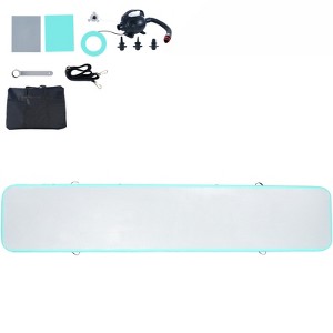 VEVOR Gymnastics Air Mat, 4 inch Thickness Inflatable Gymnastics Tumbling Mat, Tumble Track with Electric Pump, Training Mats, 16 ft, Mint Green - 1 of 4