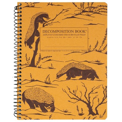 Decomposition Book 7.5"x9.75" 160 Pages College Ruled Spiral Notebook Honey Badgers