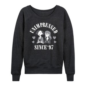 Women's - Daria - Unimpressed Lightweight French Terry Wide Neck Long Sleeve Shirt - 1 of 4