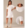 INSPIRE CHIC Women's Tweed Round Neck Short Sleeves Work Elegant Casual A-line Midi Dress - 2 of 4
