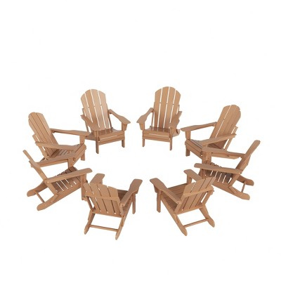 WestinTrends Malibu  HDPE Outdoor Folding Poly Adirondack Chair (Set of 8)