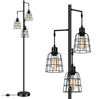 Ludomide Industrial 3-Light Tree Floor Lamp