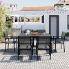 7-Piece Steel Patio Dining Set Weather Resistant Outdoor Table and Chairs for Balcony, Backyard, Deck or Garden Gathering–The Pop Home - 2 of 4