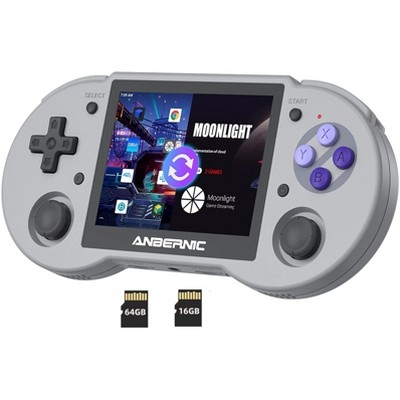 Voacle RG353P Handheld Game Console , Support 5G WiFi 4.2 Bluetooth Dual OS Android 11,Linux System RK3566 Chip Built-in 64G SD Card 4452 Games(Gray)