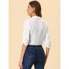Allegra K Women's 3/4 Ruched Sleeve Shawl Lapel Lightweight Open Front Cardigans - 3 of 4