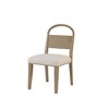 Wood Arch Back Chair Set of 2, Toffee Finish with White Sand Upholstered Seat, Oak Veneers, Transitional Dining Chairs - 4 of 4