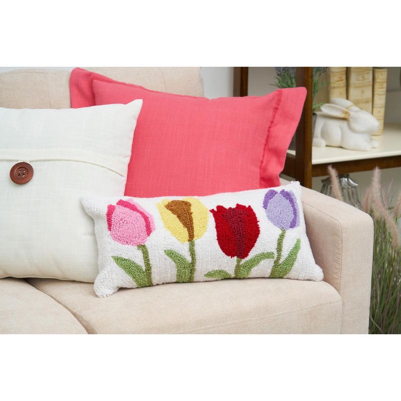C&F Home 10" x 20" Tulip Garden Hooked Pillow, 4 of 6