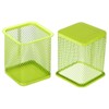 Unique Bargains Metal Large Capacity Square Desk Accessories Mesh Pen Holders - 3 of 4