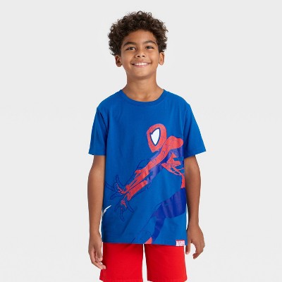 Boys' Marvel Spider-Man Graphic Short Sleeve T-Shirt - Royal Blue XL