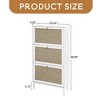 Freestanding Shoe Storage Cabinet with Rattan 3 Door Shoe Rack - Leovsnove - 4 of 4