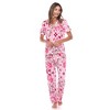 Women's Short Sleeve Top and Pants Pajama Set - White Mark - 2 of 4