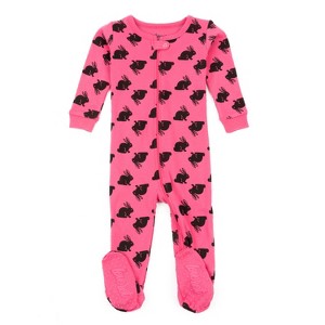 Leveret Kids Cotton Footed Pajamas - Animal Prints - 1 of 3