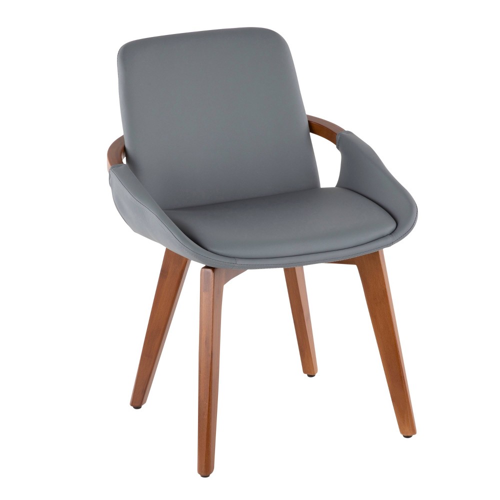 Photos - Chair Cosmo Bamboo/Faux Leather Dining  Walnut/Gray - LumiSource