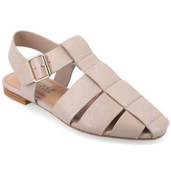 Journee Collection Womens Medium and Wide Width Cailinna Tru Comfort Foam Caged Buckle Square Toe Flats
