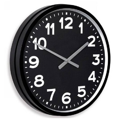 Metal Cruz Wall Clock with Basic Numbers White/Black - StyleCraft