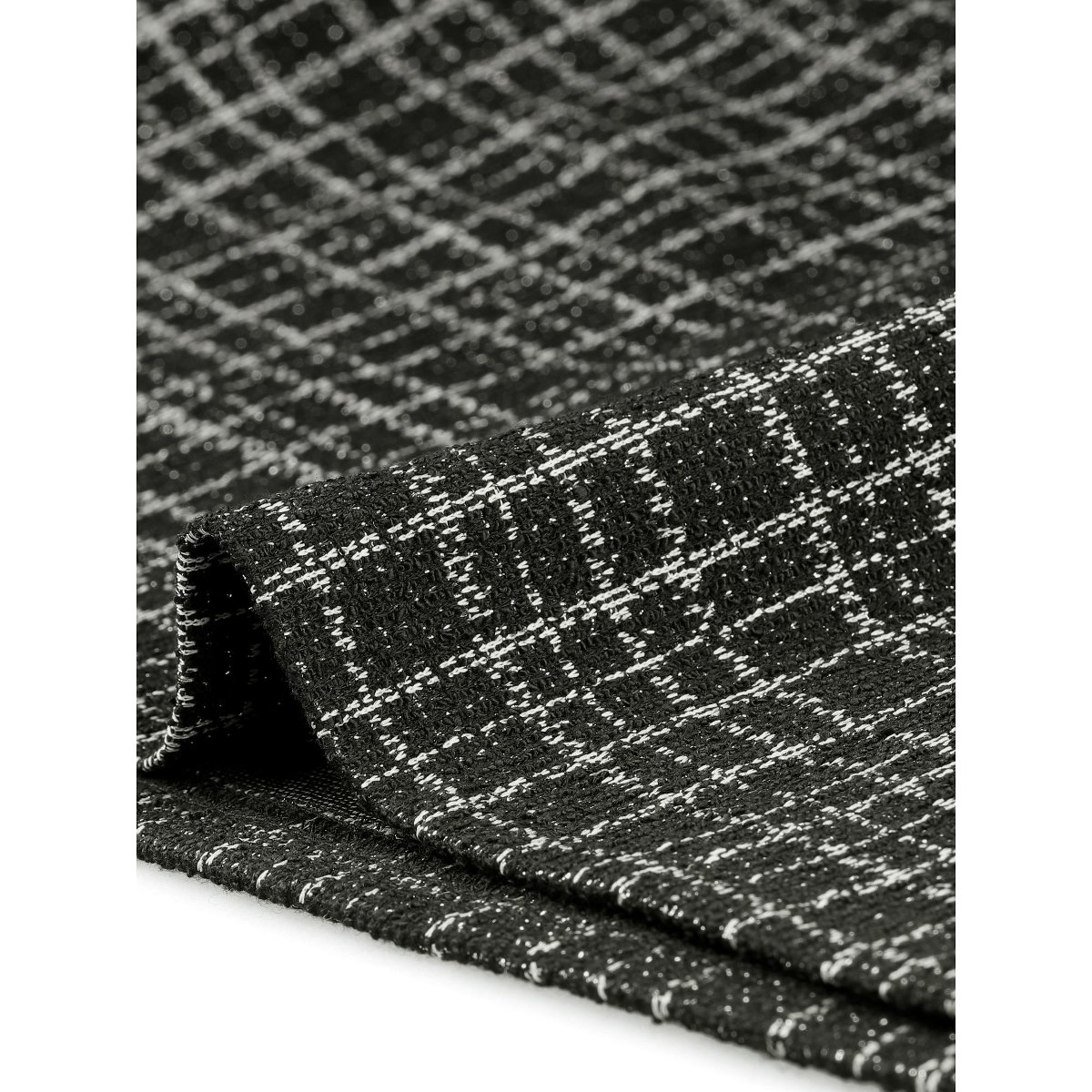 Женские платья INSPIRE CHIC Women's Tweed Long Sleeves Square Neckline Knee Length Dresses Large Black — фото 5