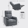 Recliner Chair, Wide Swivel Rocker Chair, Overstuffed Single Sofa with Pocket Spring, Footrest, Quick Assembly - 3 of 4