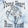 Juniors Womens Lost Gods Young Heart Run Free Cowgirl Crop T-Shirt - 2 of 4