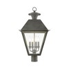Livex Lighting Wentworth 4 - Light Post Light in  Charcoal - 3 of 4