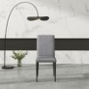 POVISON Contemporary High Back Dining Chairs Set of 2, Cloth Side Chairs, Gray - 3 of 4