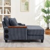 Compact Modern Upholstered Settee with Rotating Table and USB Ports for Living Room or Bedroom -3irtyhousy - 3 of 4