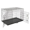 Munora 48" Folding Steel Pet Kennel, Cat & Dog Crate with Slide-Out Tray, Metal Wire Playpen, Black - 4 of 4