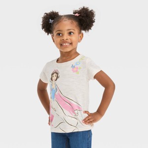 Toddler Girls' Disney Snow White Short Sleeve Graphic T-Shirt - Ivory - 1 of 3