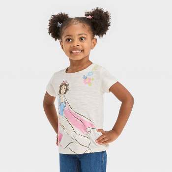Toddler Girls' Disney Snow White Short Sleeve Graphic T-Shirt - Ivory