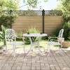 vidaXL Bistro Set White Cast Aluminum Standard Durable Bistro Set - White 2 - 2 of 4