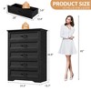 Farmhouse 5 Drawers Dresser for Bedroom, 44'' Tall Chest of Drawer, Wooden Vertical Dresser w/Metal Handles & Stable Base Bedroom, Living Room - 2 of 4