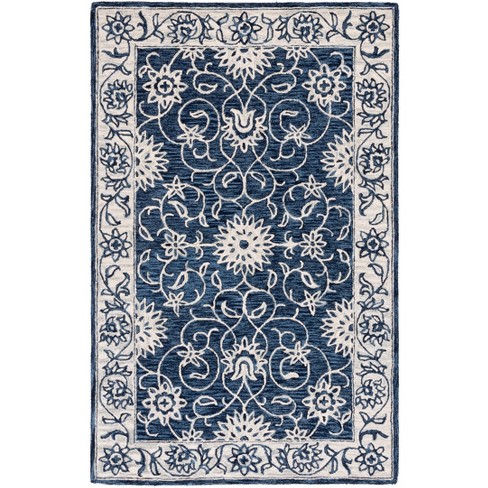 Jardin JAR601 Hand Tufted Area Rug - Navy/Ivory - 8'x10' - Safavieh