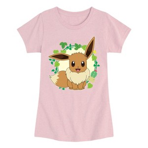 Girls' - Pokémon - Eevee Leaves Fitted Short Sleeve Graphic T-Shirt - 1 of 3