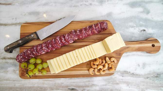 18&#34; x 12&#34; Acacia Cutting Board with Cut Out Handle - Lipper International, 2 of 5, play video