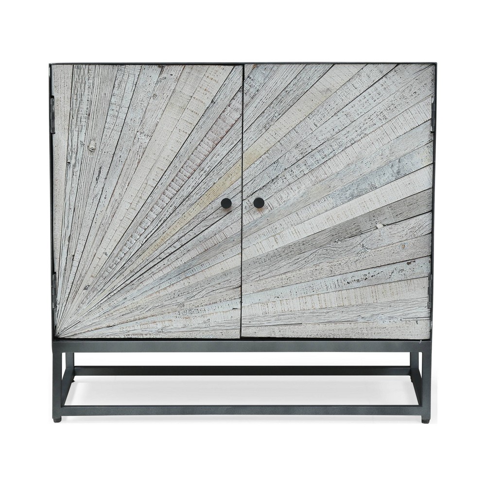 Photos - Wardrobe Conley Handcrafted Modern Industrial 2 Door Cabinet Gray/Black - Christoph