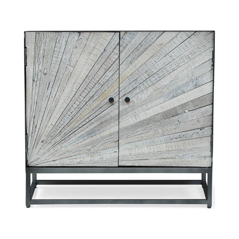 Conley Handcrafted Modern Industrial 2 Door Cabinet Gray/Black - Christopher Knight Home, 1 of 12