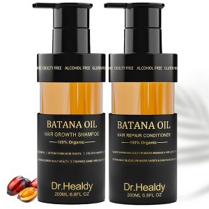 Batana Oil Shampoo & Conditioner Set: For hair growth, thickening & hydration. Fights hair loss, clarifies scalp. Sulfate-free(6.8 Fl Oz×2) - 1 of 4