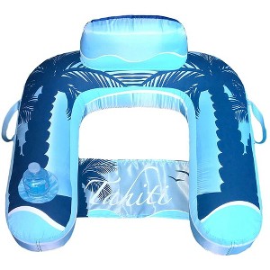 Blue Wave Drift + Escape U-Seat Inflatable Lounger, Blue - 1 of 3