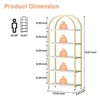 70.8" 5 Tiers Bookshelf, Arched Display Racks Tall Standing Bookshelves Metal Frame Modern Storage Rack Shelf Large Wood Book Shelf - 2 of 4