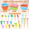 70-PC Silicone Lunch Box Dividers Set with Animal Picks & Cupcake Liners - 2 of 4