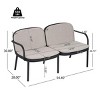 Outdoor Plastic Loveseat With Cushion,Loveseat With Weather-Resistant PP Frame,Modern Loveseat for Balcony or Backyard-Cuddlewood - 4 of 4